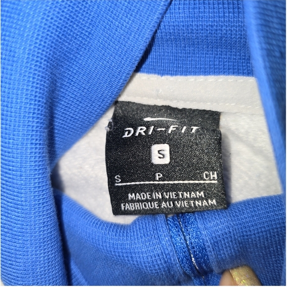 Nike Dri Fit Quarter Zip "Just Do It" Blue Color Block Sweater - Small - Picture 6 of 6